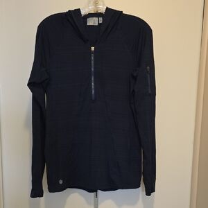 Athleta Dark Navy Half-Zip Hooded Pullover